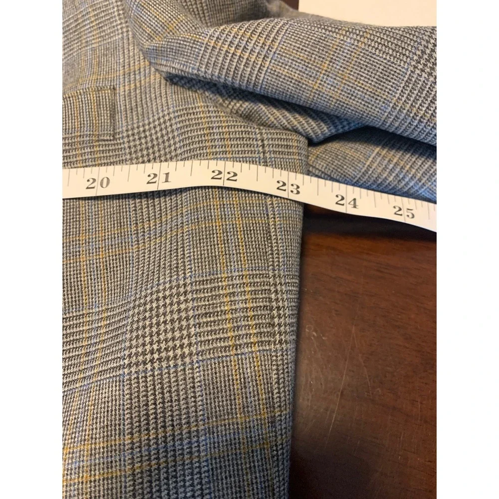 Brooks Brothers Makers Gray‎ Glen Plaid 100% Wool 3-Button Blazer Sport Coat